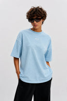WOMEN’S OVERSIZE T-SHIRT LIGHT BLUE MELANGE | MMSW