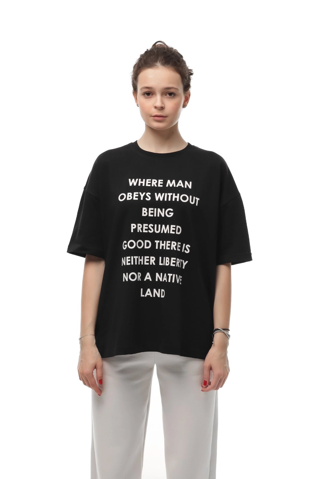 WOMEN’S OVERSIZE T-SHIRT PRINT BLACK | MMSW