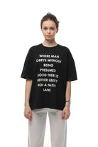 WOMEN’S OVERSIZE T-SHIRT PRINT BLACK | MMSW