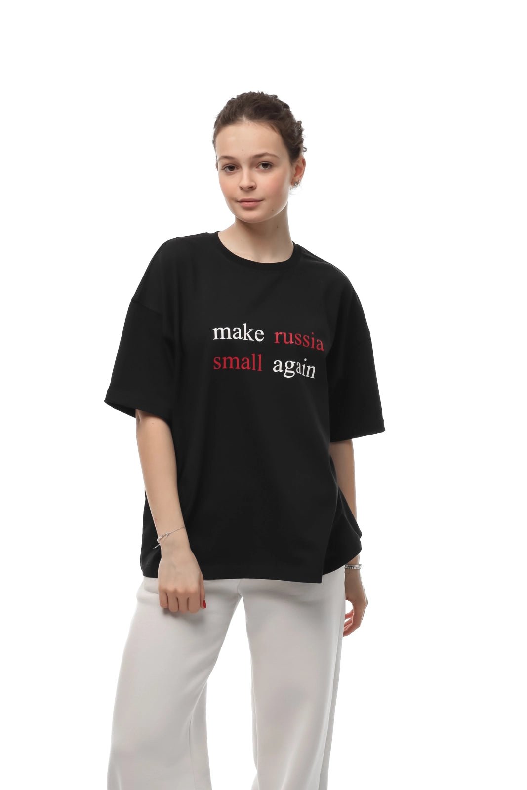 WOMEN’S OVERSIZE T-SHIRT PRINT "SMALL" BLACK | MMSW
