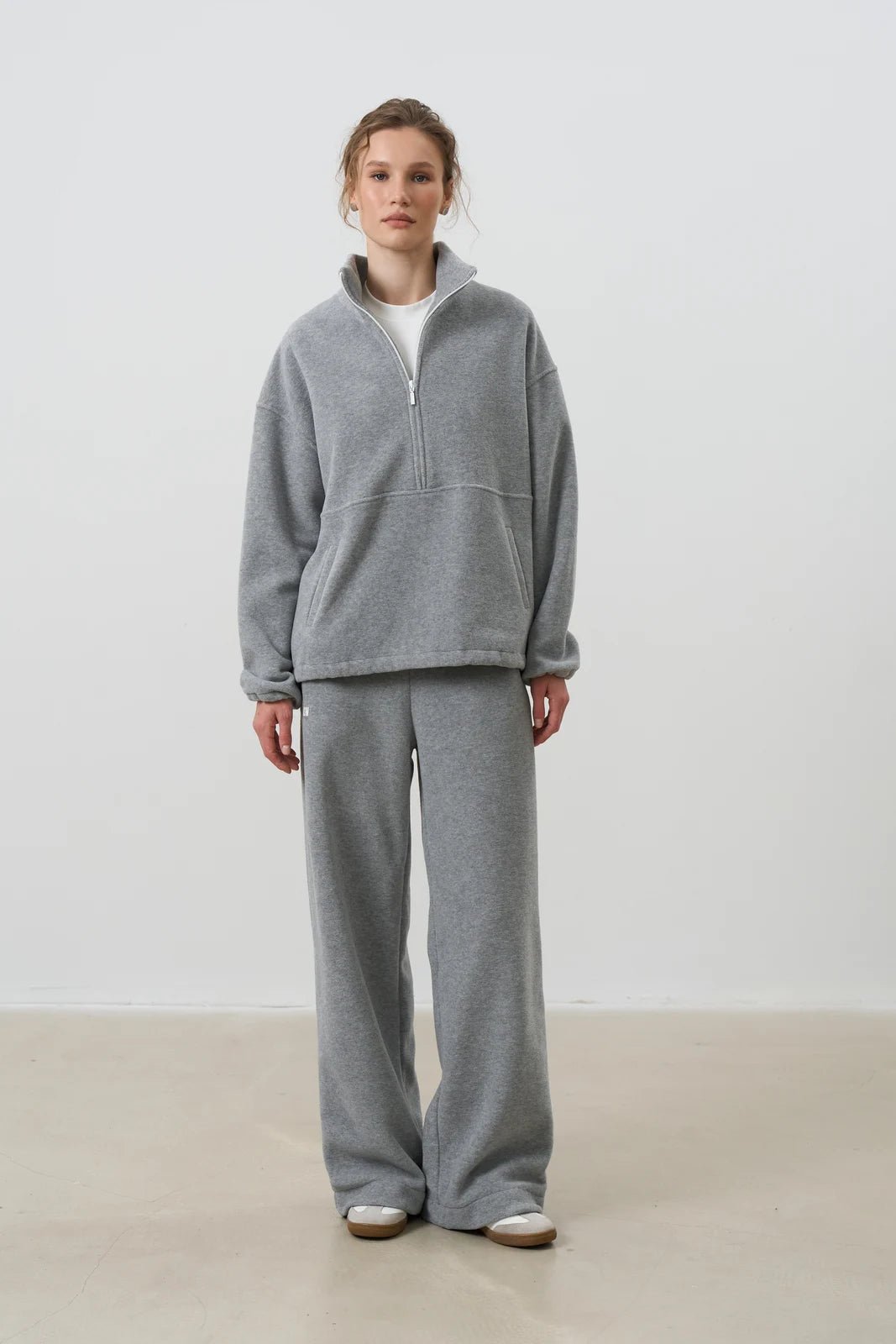 WOMEN’S POLAR FLEECE SWEATPANTS WITH DRAWSTRING HEATHER GREY | MMSW