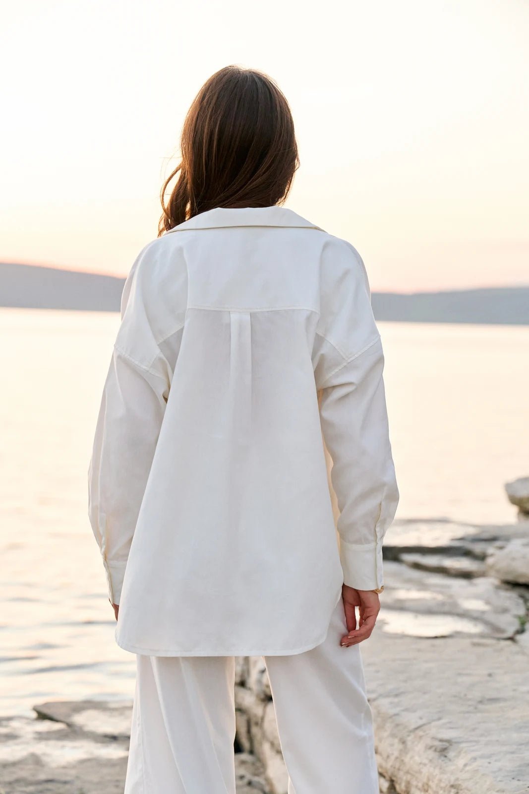 WOMEN’S SATIN LOUNGE SHIRT MILK | MMSW