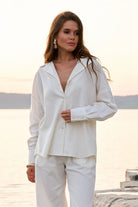 WOMEN’S SATIN LOUNGE SHIRT MILK | MMSW