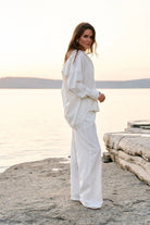 WOMEN’S SATIN LOUNGE SHIRT MILK | MMSW