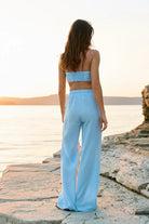 WOMEN’S STRAIGHT LINEN PANTS LIGHT BLUE | MMSW