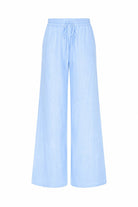 WOMEN’S STRAIGHT LINEN PANTS LIGHT BLUE | MMSW