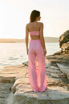 WOMEN’S STRAIGHT LINEN PANTS PINK | MMSW