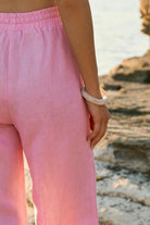 WOMEN’S STRAIGHT LINEN PANTS PINK | MMSW