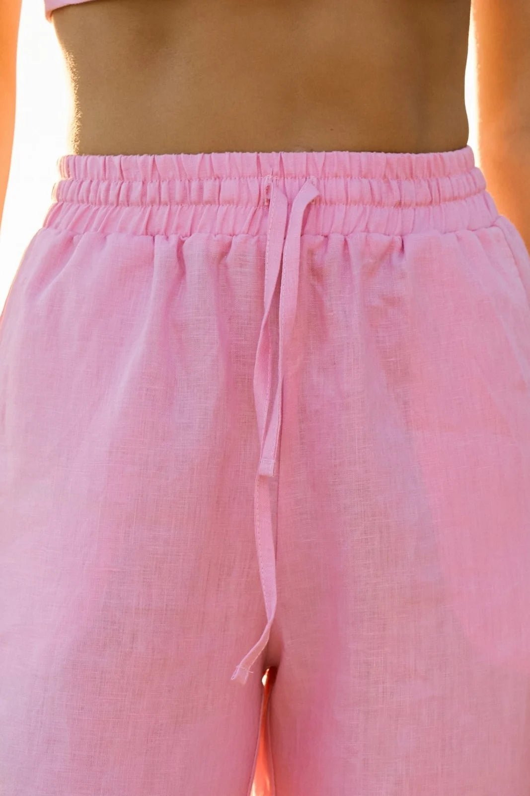 WOMEN’S STRAIGHT LINEN PANTS PINK | MMSW