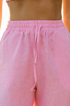 WOMEN’S STRAIGHT LINEN PANTS PINK | MMSW