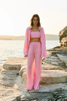 WOMEN’S STRAIGHT LINEN PANTS PINK | MMSW