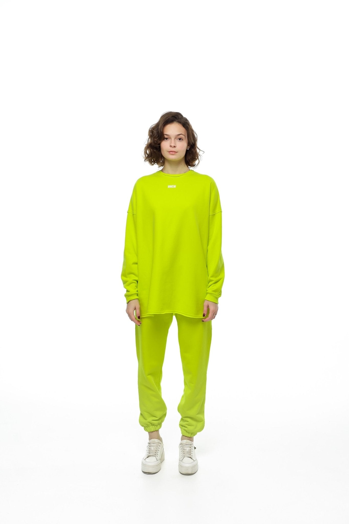 WOMEN’S SWEATSHIRT WITH RAW EDGES BRIGHT YELLOW | MMSW