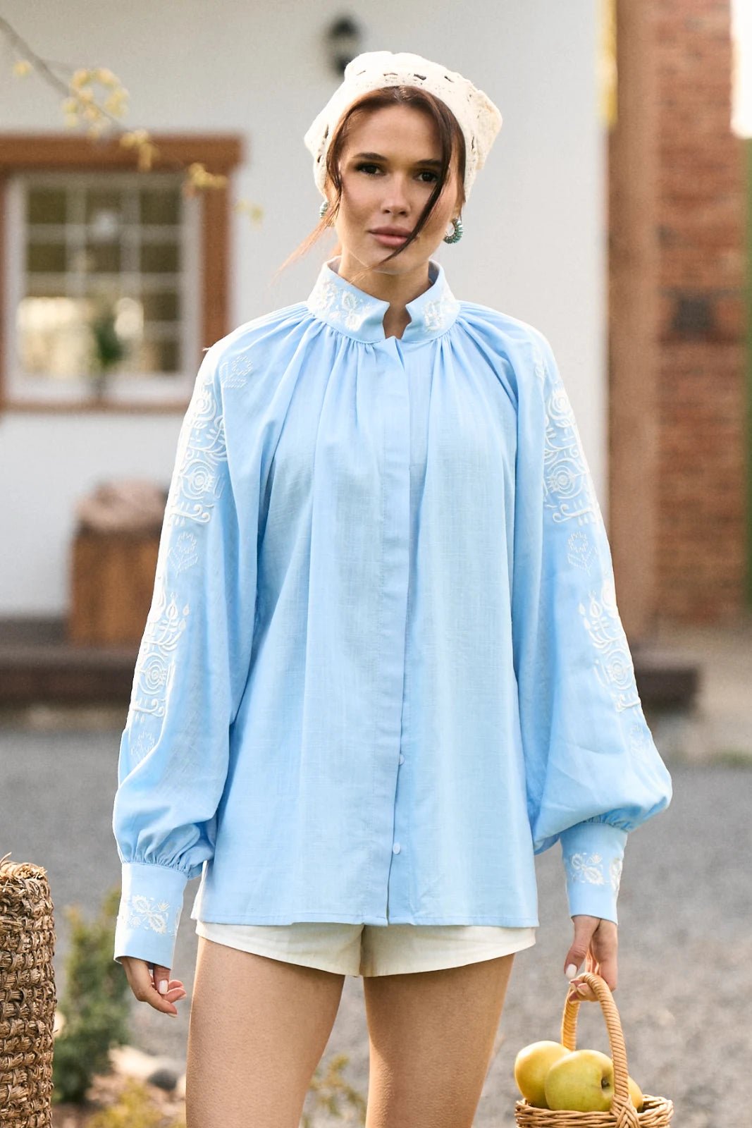 WOMEN’S VYSHYVANKA SHIRT LIGHT BLUE | MMSW