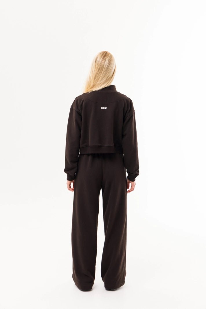 WOMEN’S ZIP SWEATSHIRT AND SWEATPANTS SET CHOCOLATE | MMSW