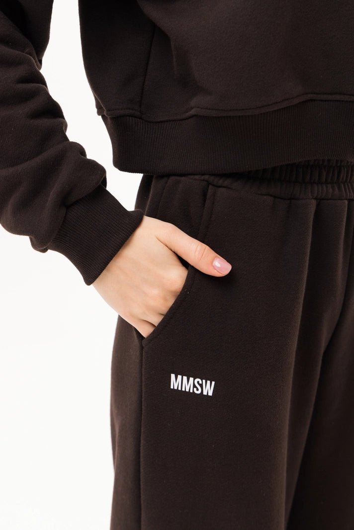 WOMEN’S ZIP SWEATSHIRT AND SWEATPANTS SET CHOCOLATE | MMSW