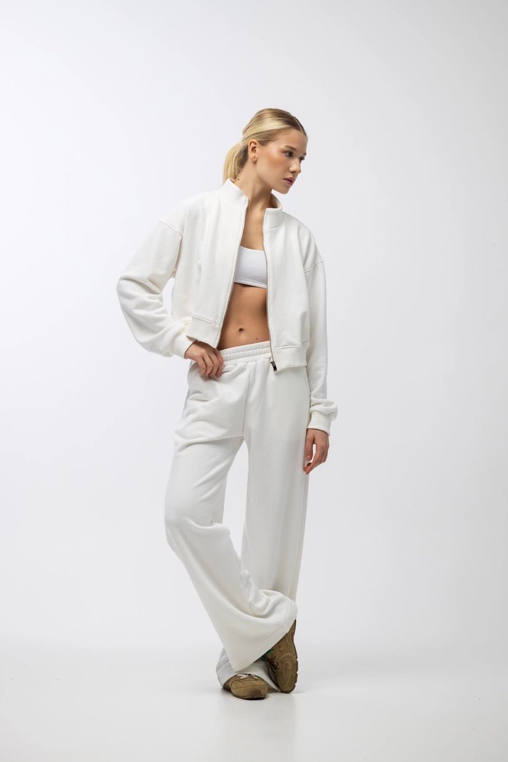 WOMEN’S ZIP SWEATSHIRT AND SWEATPANTS SET MILK | MMSW