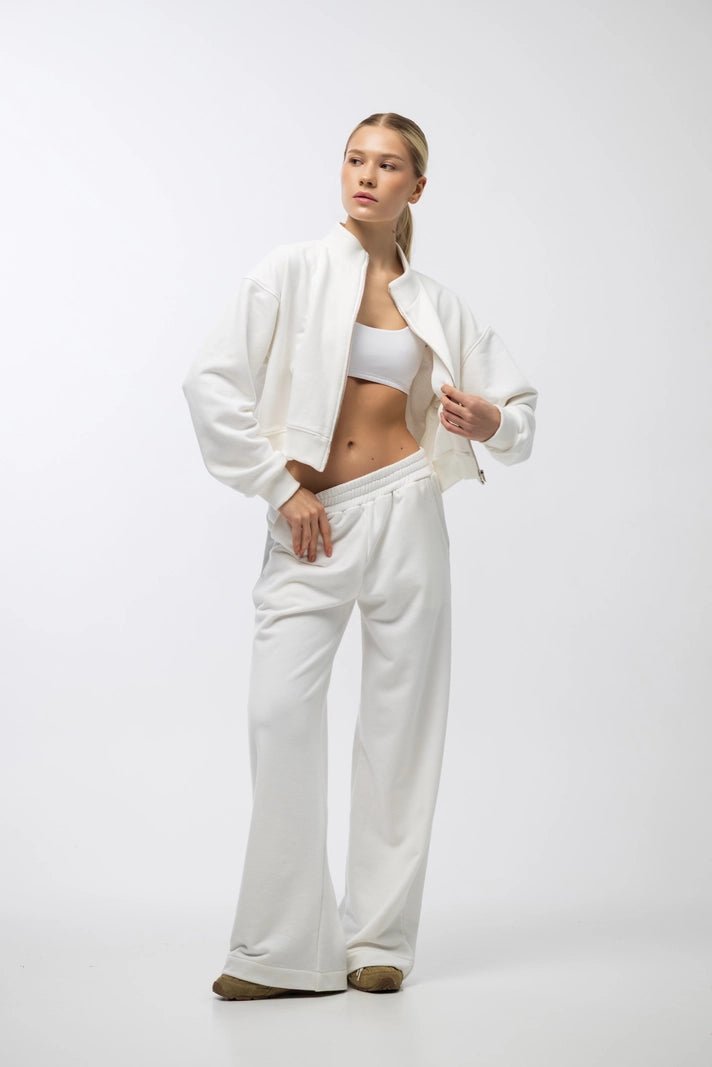 WOMEN’S ZIP SWEATSHIRT AND SWEATPANTS SET MILK | MMSW