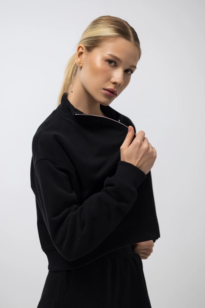 WOMEN’S ZIP SWEATSHIRT BLACK | MMSW