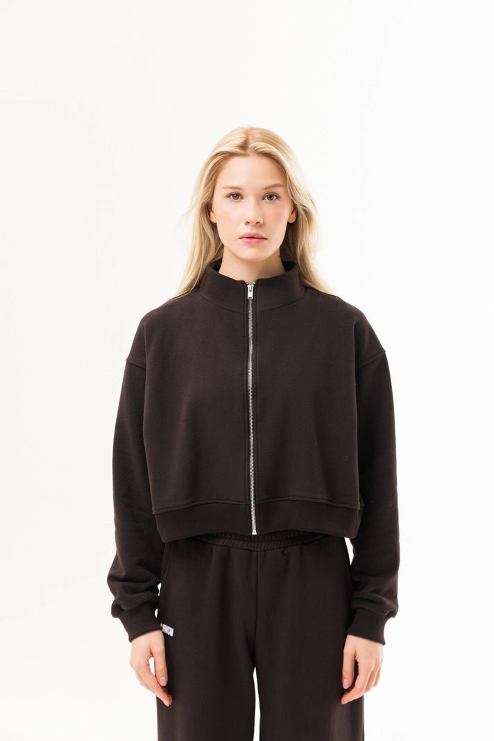 WOMEN’S ZIP SWEATSHIRT CHOCOLATE | MMSW