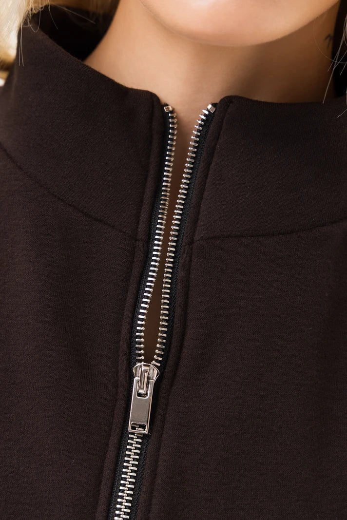 WOMEN’S ZIP SWEATSHIRT CHOCOLATE | MMSW