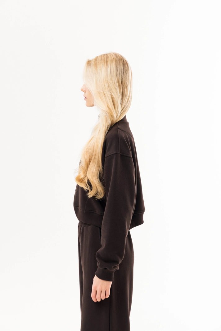 WOMEN’S ZIP SWEATSHIRT CHOCOLATE | MMSW
