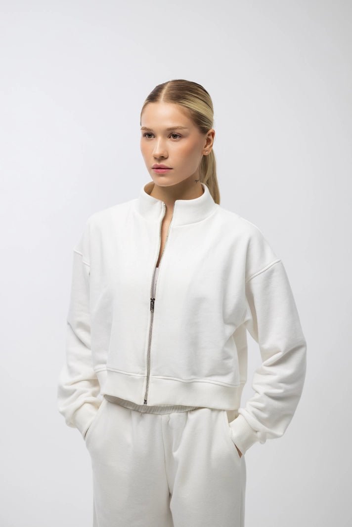 WOMEN’S ZIP SWEATSHIRT MILK | MMSW