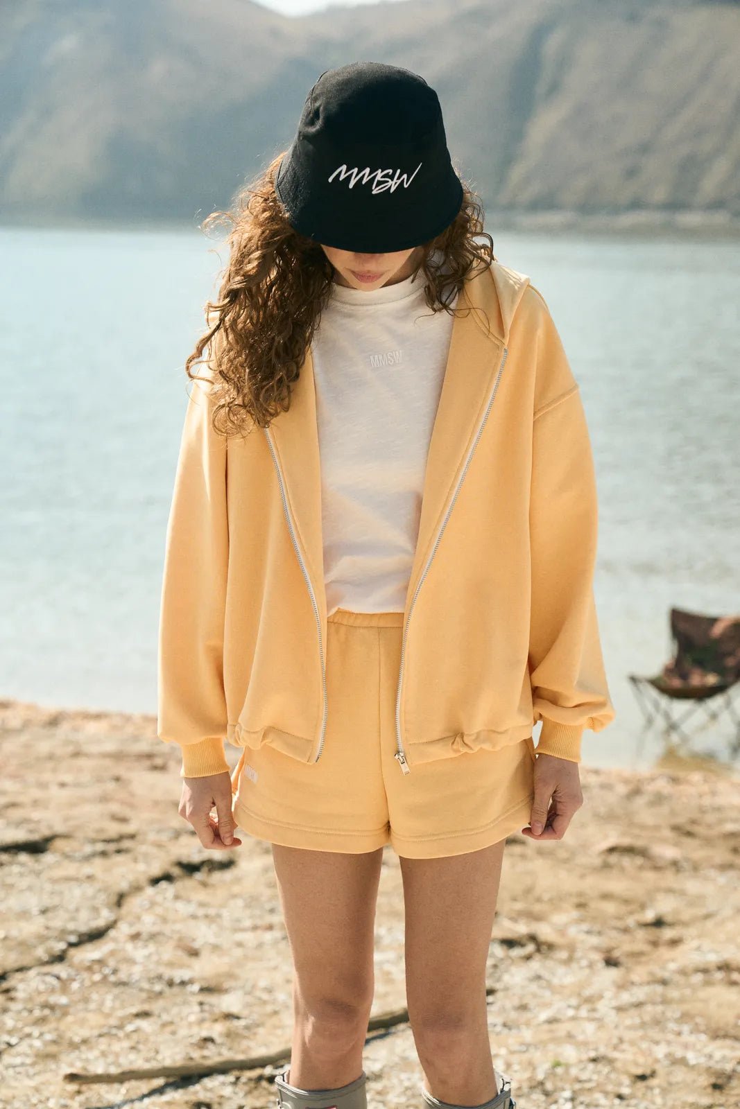 WOMEN’S ZIP-UP HOODIE WITH ADJUSTABLE HEM YELLOW | MMSW